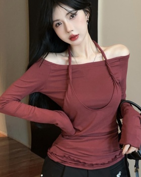 Spring bottoming shirt strapless T-shirt for women