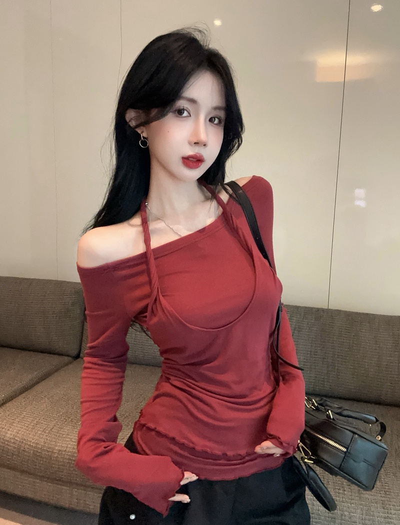 Spring bottoming shirt strapless T-shirt for women