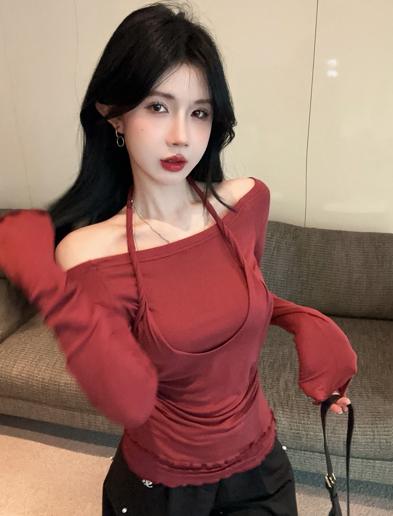 Spring bottoming shirt strapless T-shirt for women