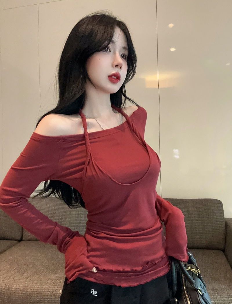 Spring bottoming shirt strapless T-shirt for women