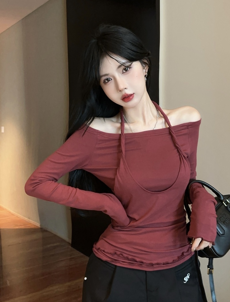 Spring bottoming shirt strapless T-shirt for women