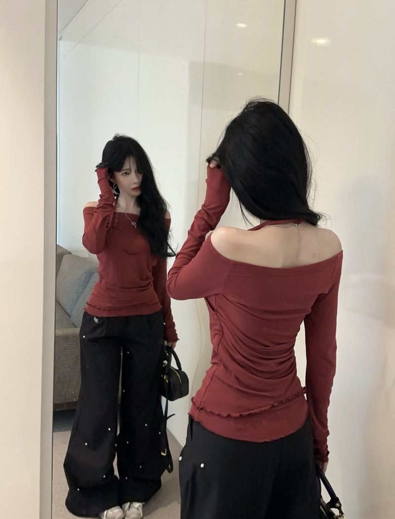 Spring bottoming shirt strapless T-shirt for women