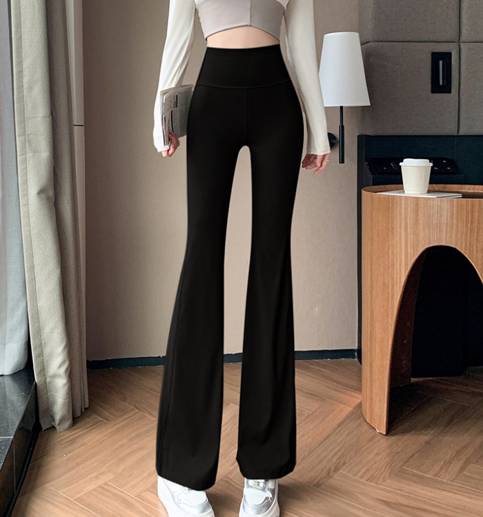 High waist pants elasticity flare pants for women