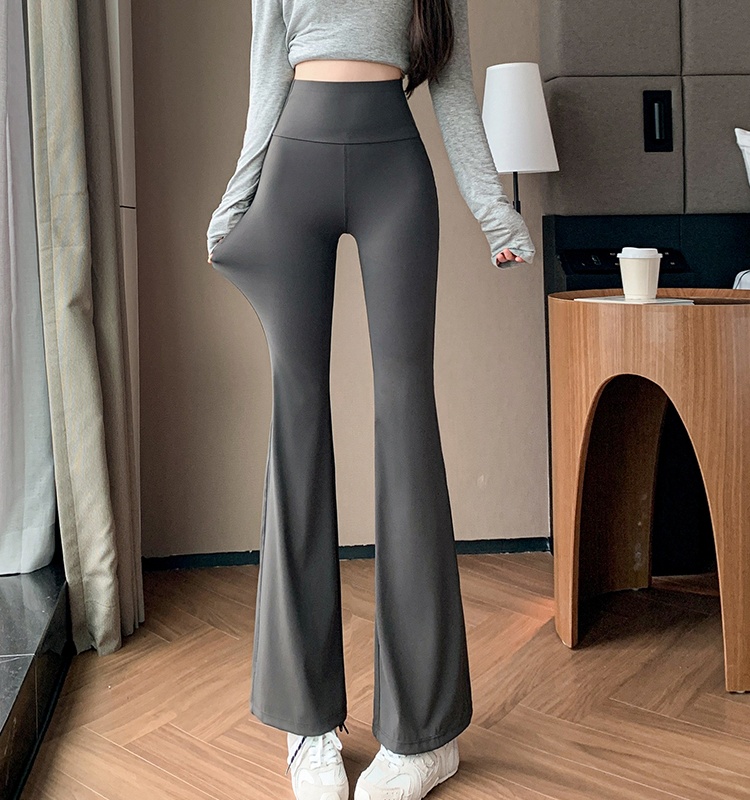 High waist pants elasticity flare pants for women