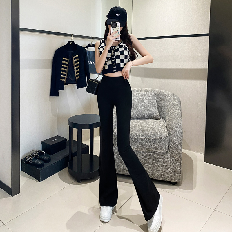 Casual elasticity pants micro speaker flare pants