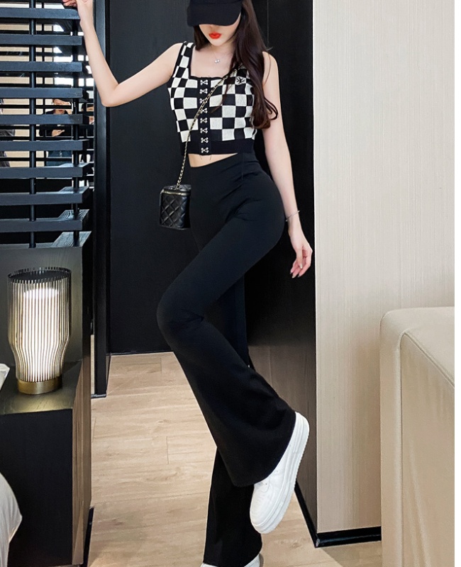 Casual elasticity pants micro speaker flare pants