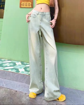 Wide leg long pants spring jeans for women