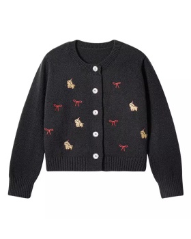 Puppy knitted cardigan spring Korean style tops for women