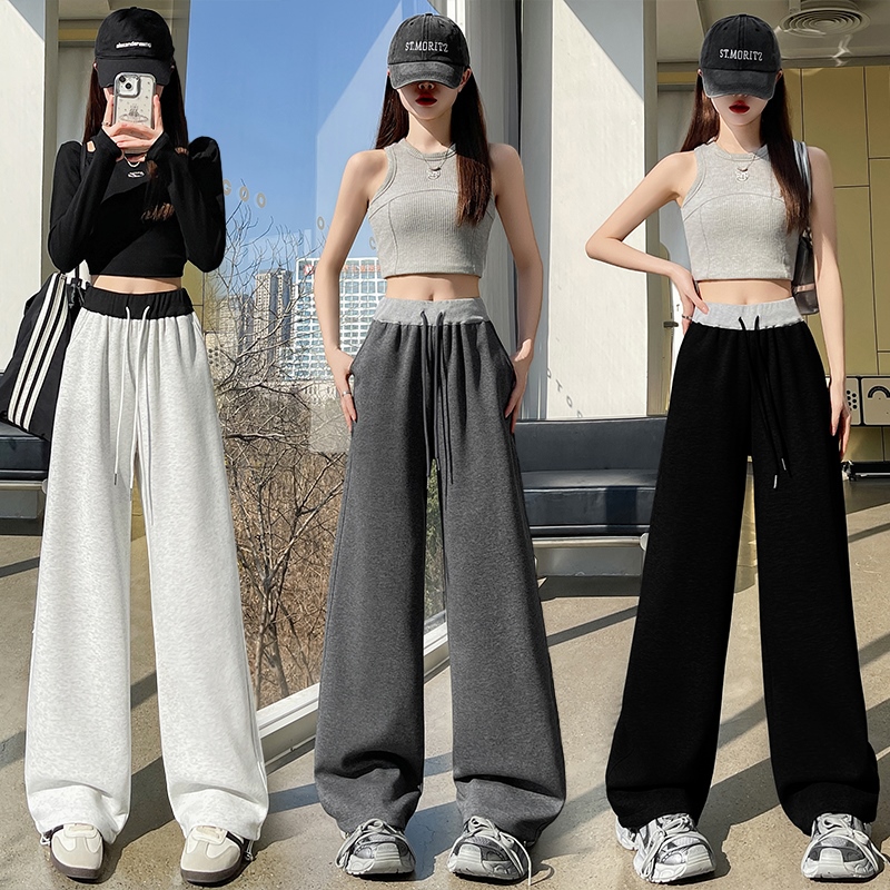 Straight wide leg pants sweatpants for women