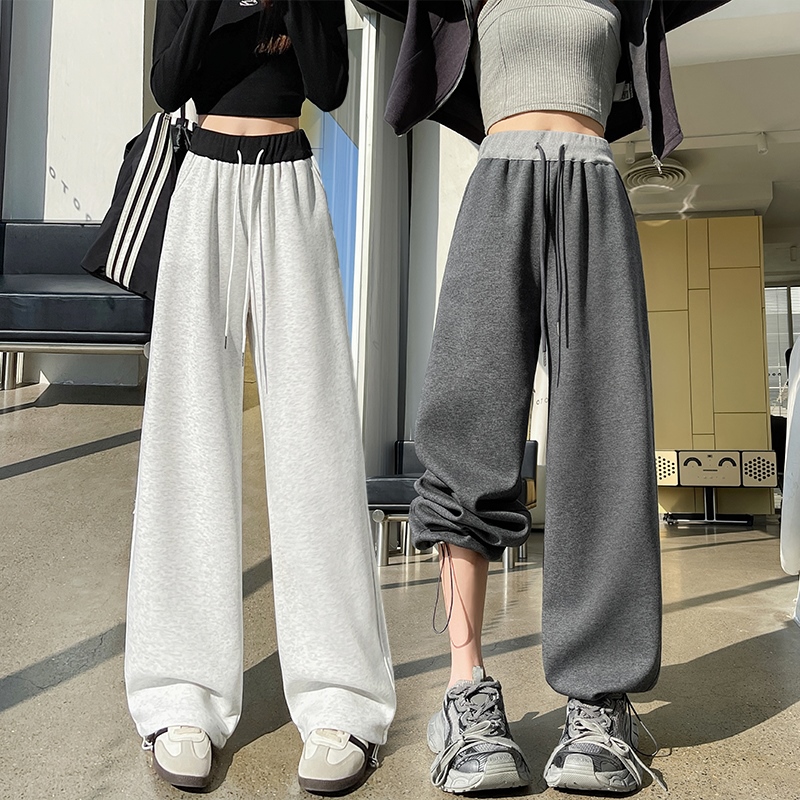 Straight wide leg pants sweatpants for women