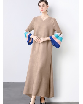 Chiffon Pleats Please trumpet sleeves summer dress