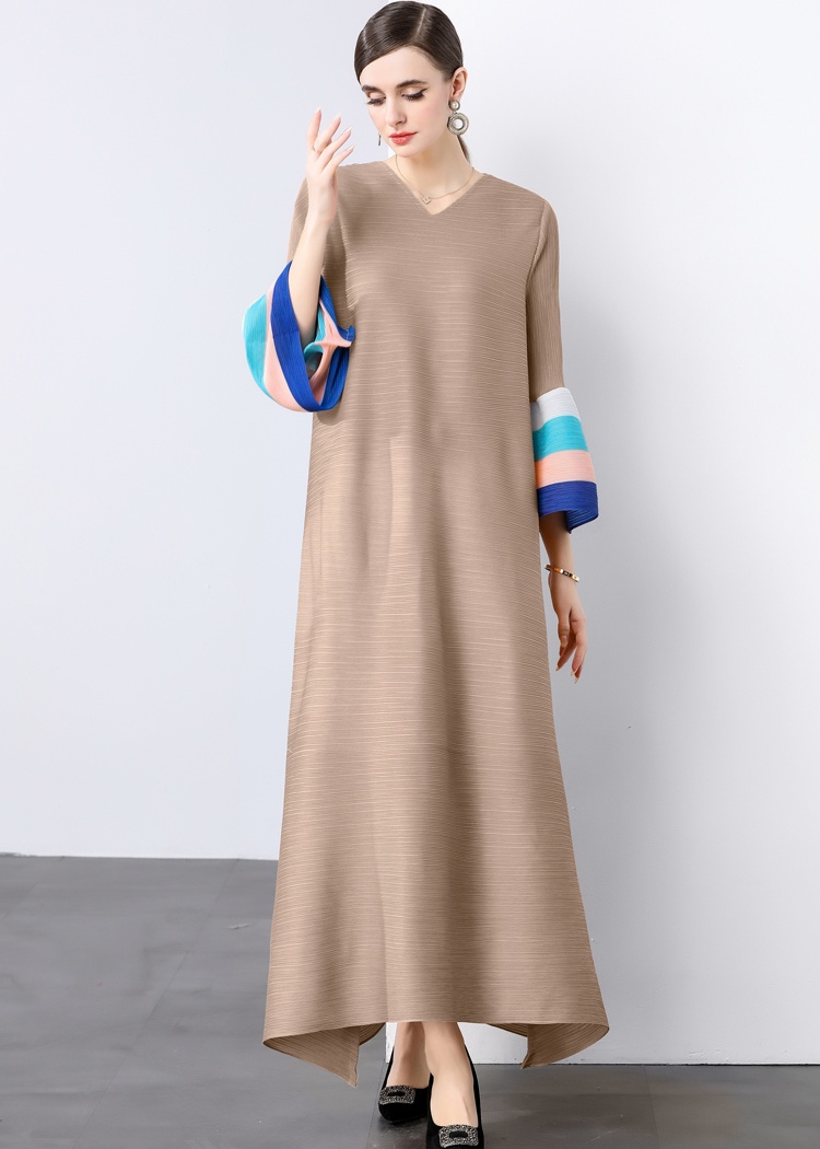 Chiffon Pleats Please trumpet sleeves summer dress