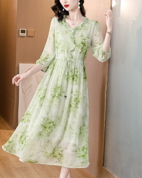 Luxurious spring and summer floral dress