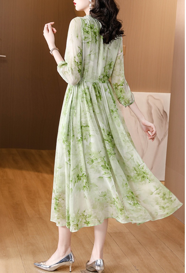 Luxurious spring and summer floral dress