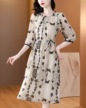 Temperament straight slim drawstring dress