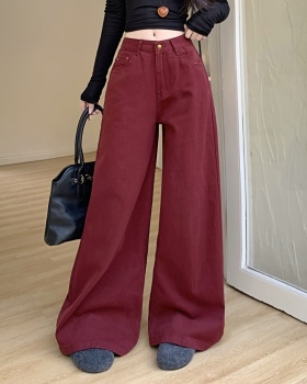 Mopping wide leg loose jeans for women