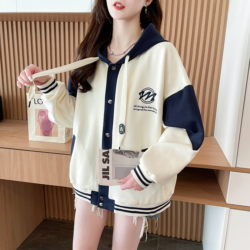 College style cardigan retro baseball uniforms for women