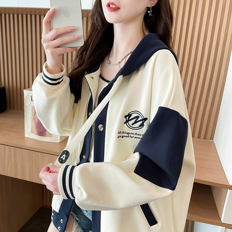 College style cardigan retro baseball uniforms for women