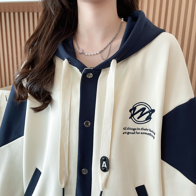 College style cardigan retro baseball uniforms for women