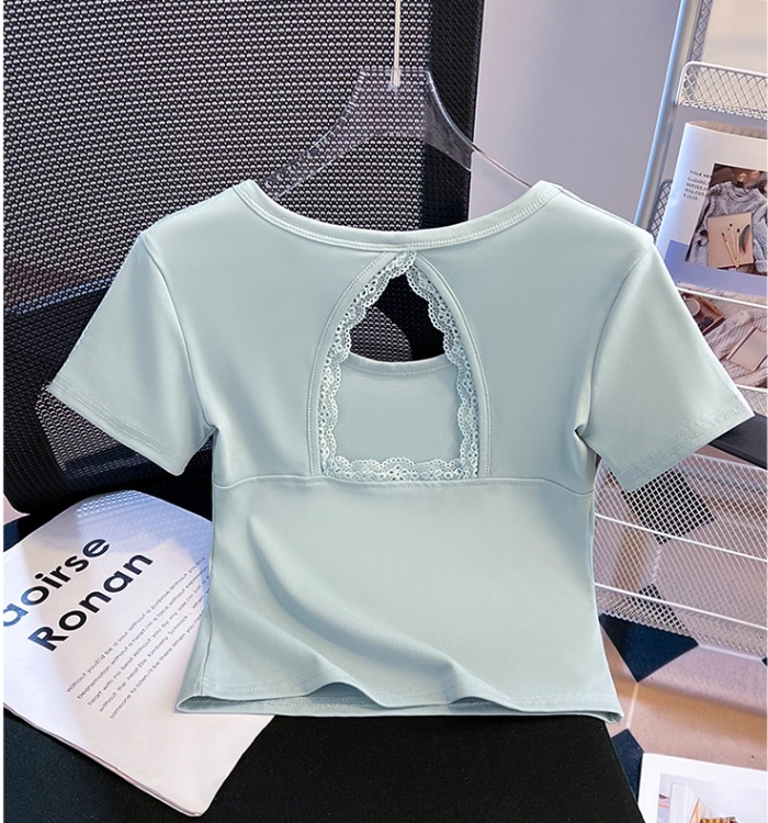 Short France style T-shirt summer tops for women