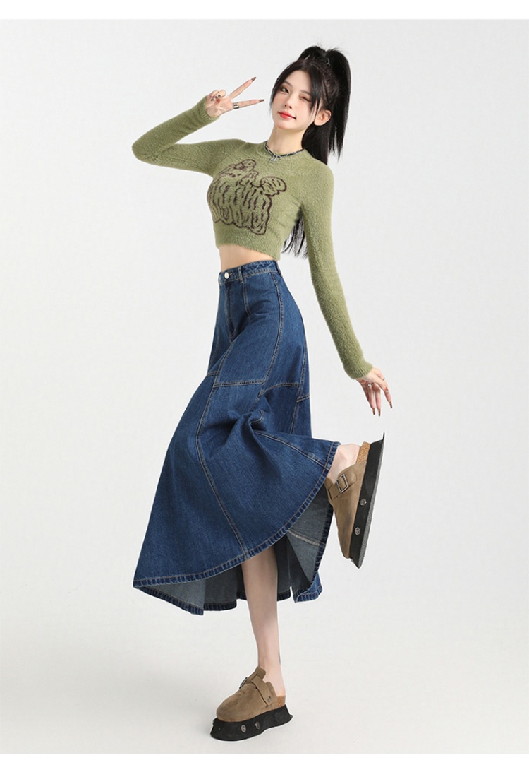 Package hip splice retro long slim skirt