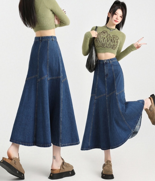 Package hip splice retro long slim skirt