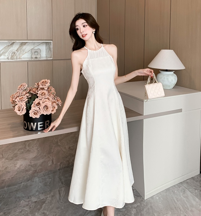 All-match sweet spring temperament strap dress for women