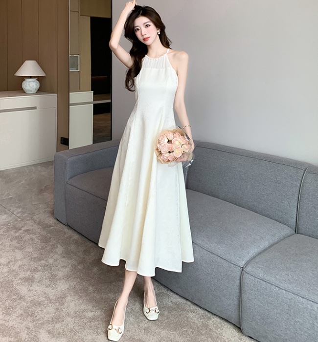 All-match sweet spring temperament strap dress for women