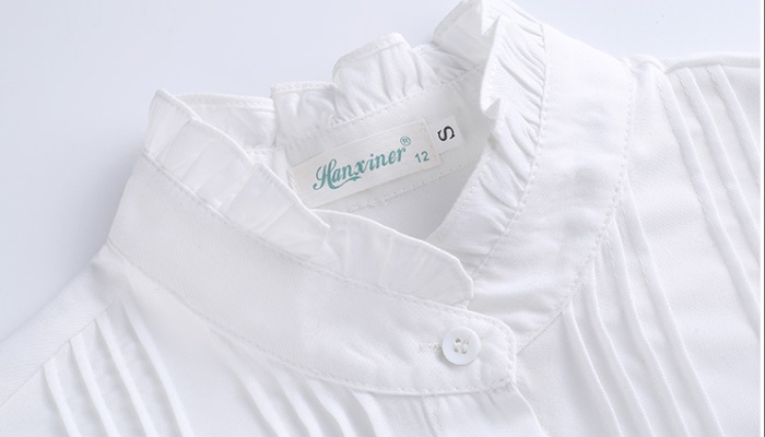 Inside the ride cstand collar tops lace white shirt