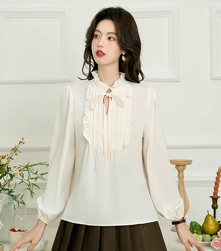 Cstand collar tops spring shirt for women