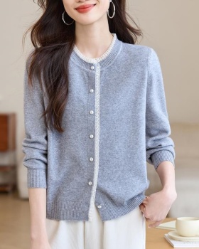 Chanelstyle spring lady coat temperament gray sweater