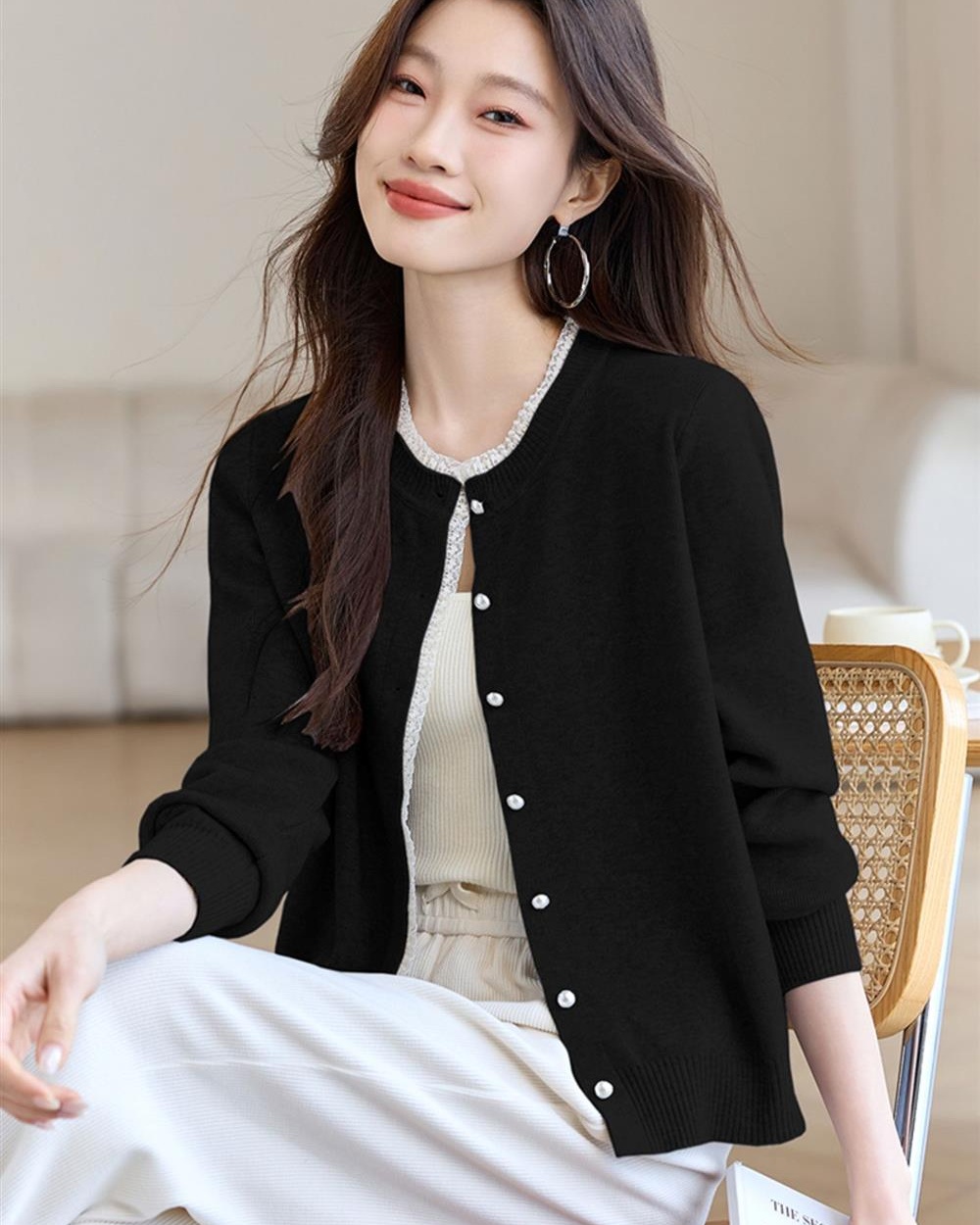 Chanelstyle spring lady coat temperament gray sweater