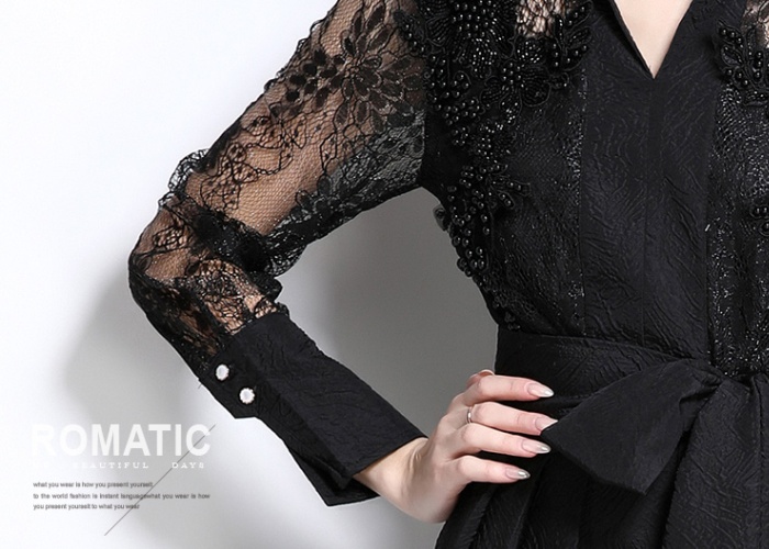 Embroidery retro gauze temperament unique long dress