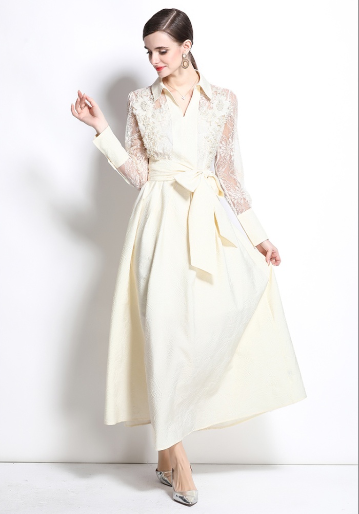 Embroidery retro gauze temperament unique long dress