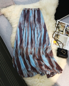 Tie dye long skirt fold skirt for women