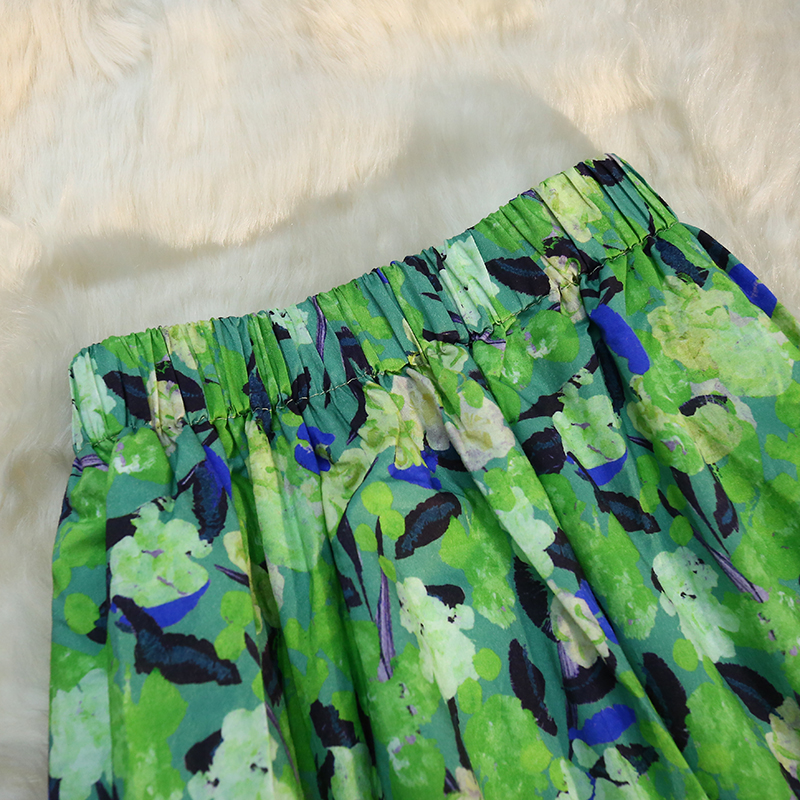 Painting floral skirt long niche long skirt for women