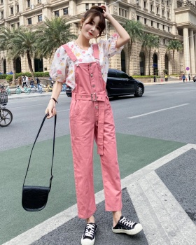 Summer bib pants high waist jumpsuit a set for women