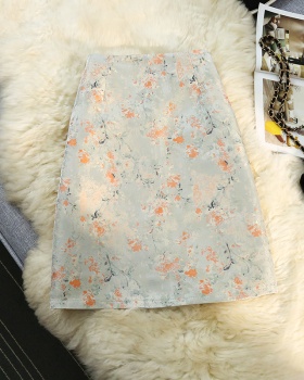 Chinese style temperament summer retro canvas skirt for women