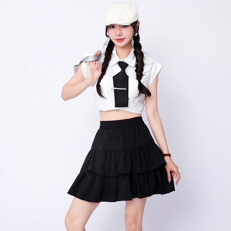 Korean style thick and disorderly skirt for women