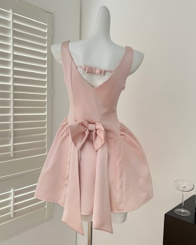 Enticement bow elegant sling slim sweet dress