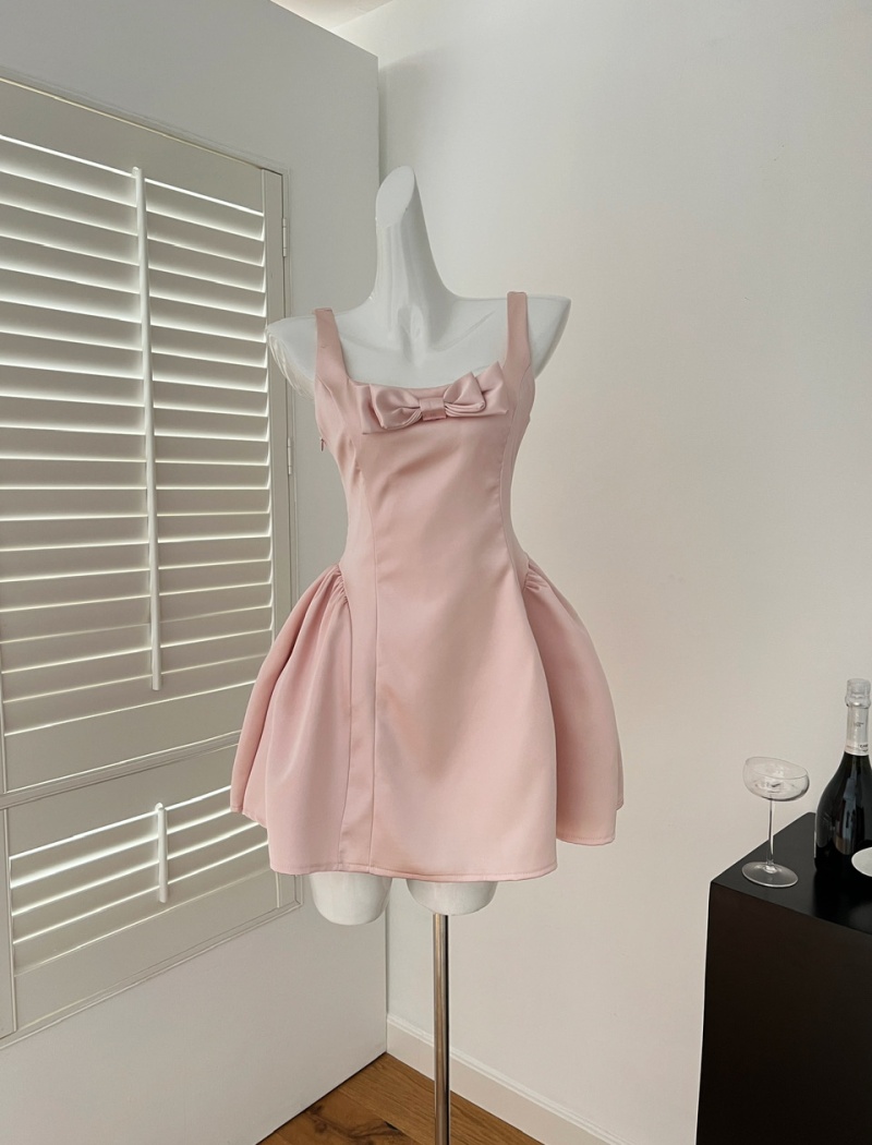 Enticement bow elegant sling slim sweet dress