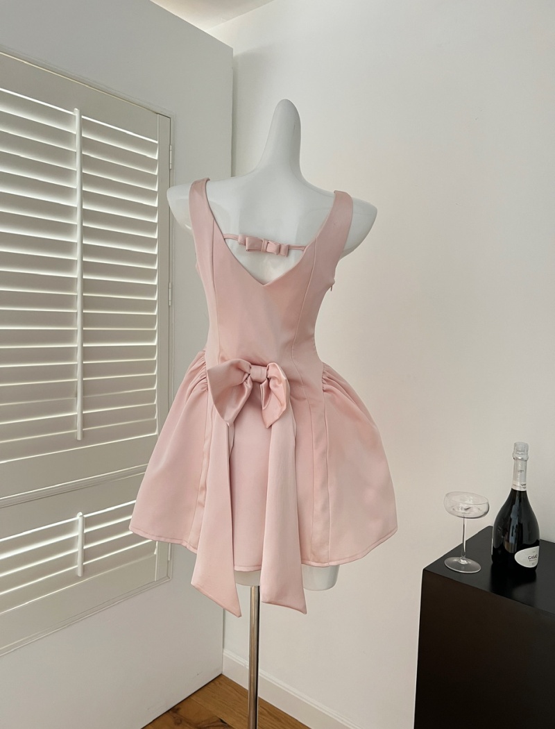 Enticement bow elegant sling slim sweet dress