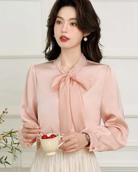 Frenum temperament long sleeve chiffon shirt for women