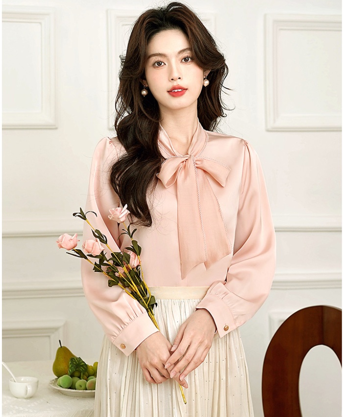 Frenum temperament long sleeve chiffon shirt for women