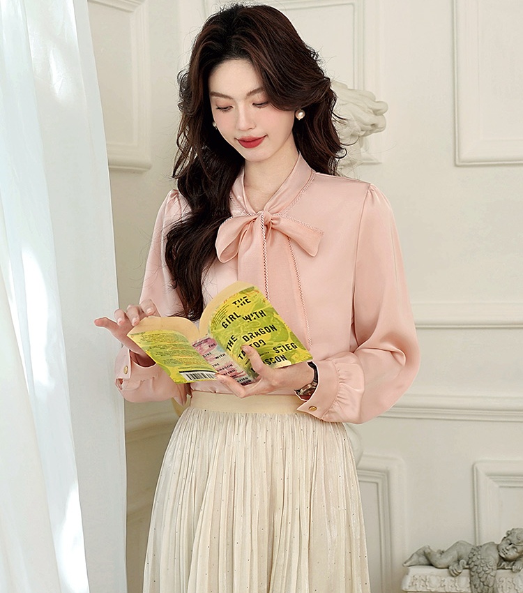 Frenum temperament long sleeve chiffon shirt for women