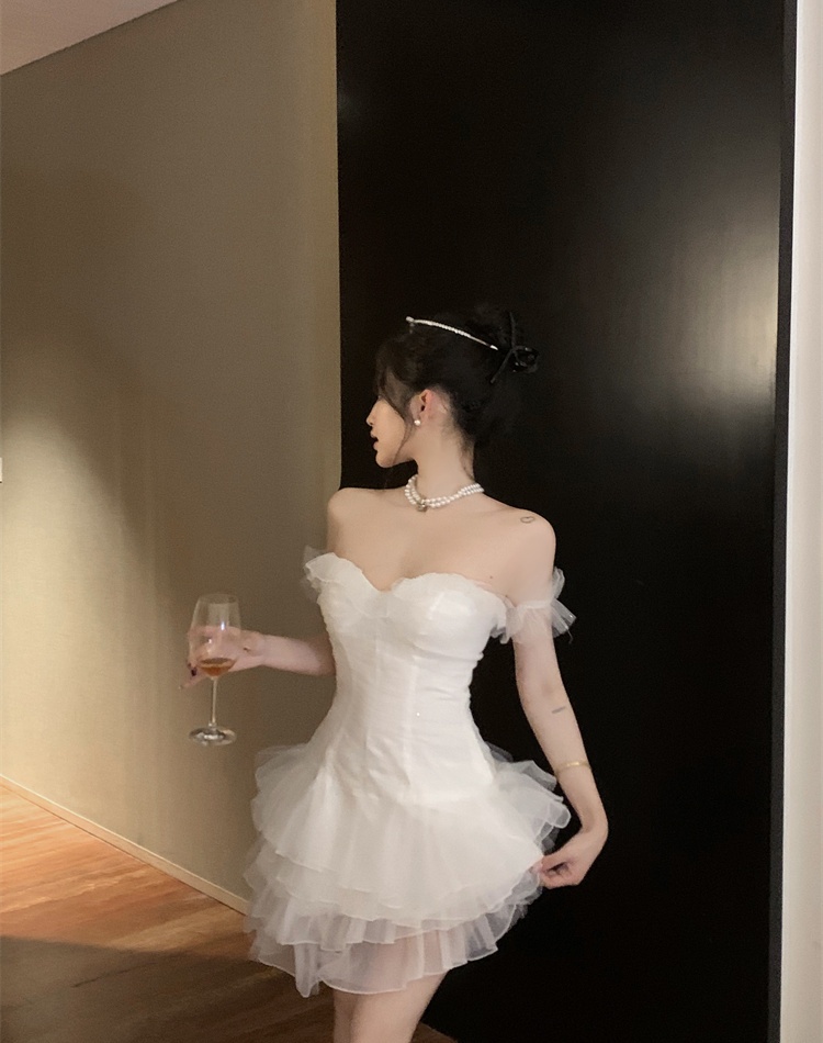 Slim cake dress short formal dress