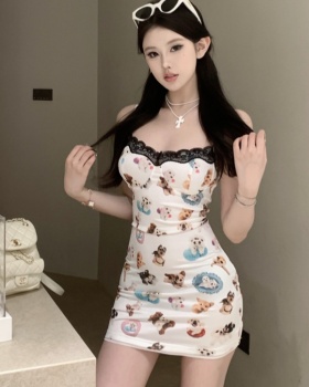 Animal slim spicegirl short printing dress