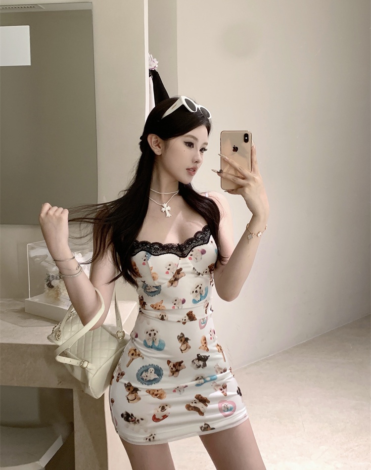 Animal slim spicegirl short printing dress