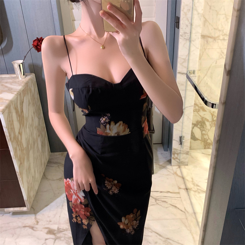 Sexy slim strap dress summer long dress for women