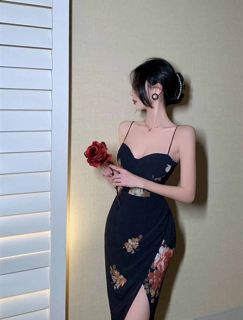 Sexy slim strap dress summer long dress for women